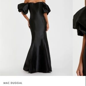 Mac Duggal Black Off-Shoulder Gown